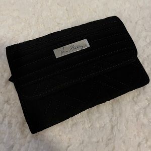 Black Vera Bradley Quilted Wallet w/Patterned Interior